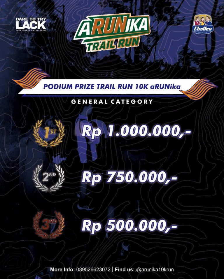 Podium Prize aRUNikaTrailRun 10K - Chatten Cafe x Dare To Try Lack (DT2L)