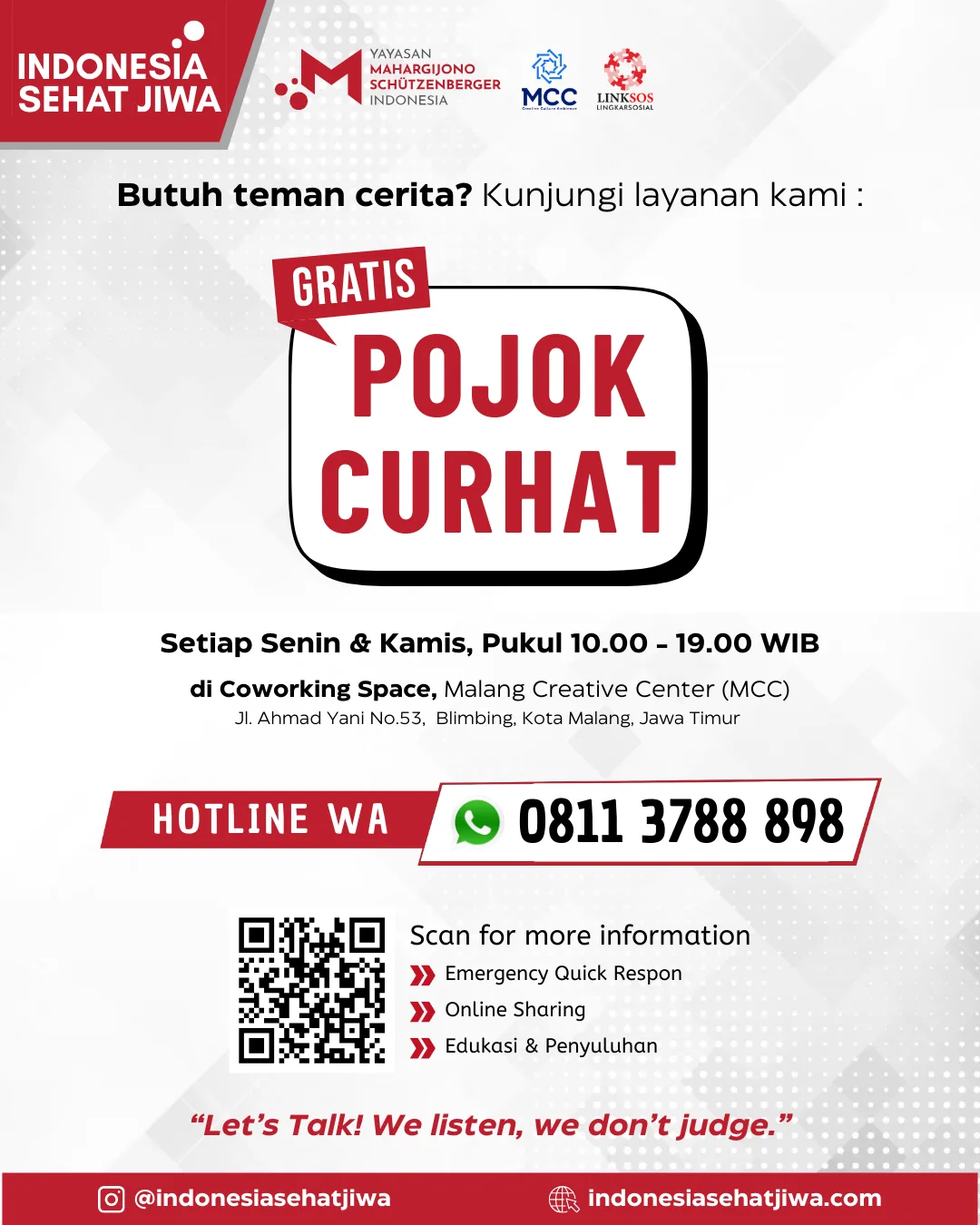 Layanan Pojok Curhat di MCC