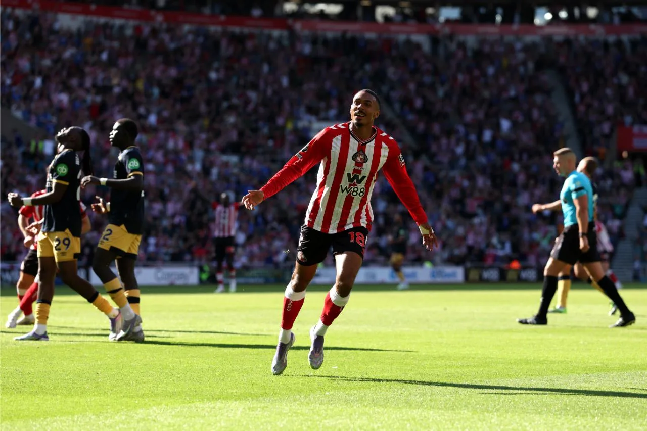 Wilson Isidor Merayakan Golnya saat Sunderland Menang 3-0 Atas West Ham United dalam Laga Pembuka Premier League 2025-2026 - GettyImages - EPOCHSTREAM